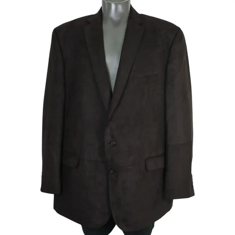 Ralph Ralph Lauren Dillard's Faux Suede Blazer Mens 2XL Charcoal Black